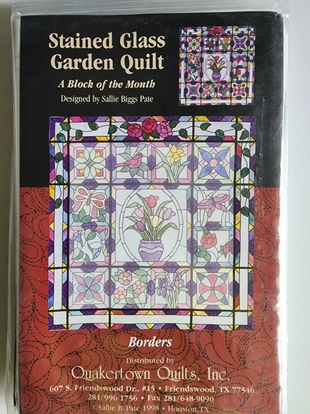 Rare Stained Glass Garden Quilt Pattern Quakertown Quilts  Full Set 14 Patterns